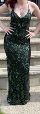 Windsor Emerald Green Sequin Dress Size Small Open Back Formal Gown Prom