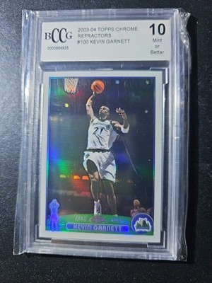 Kevin Garnett Topps Chrome 2003-04 Refractor Graded 10