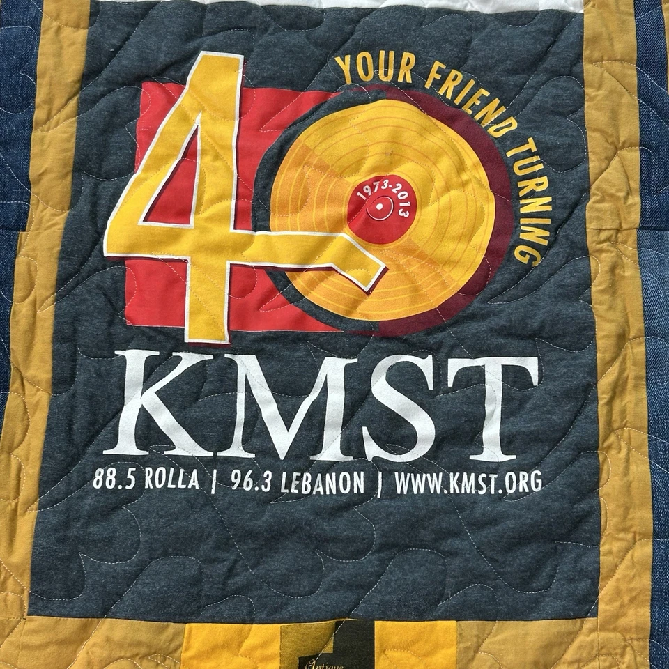 Square Patch Handmade Quilt Woven w/ Rolla MO Bluegrass Radio KMST KUMR T-Shirts - Image 4 of 4