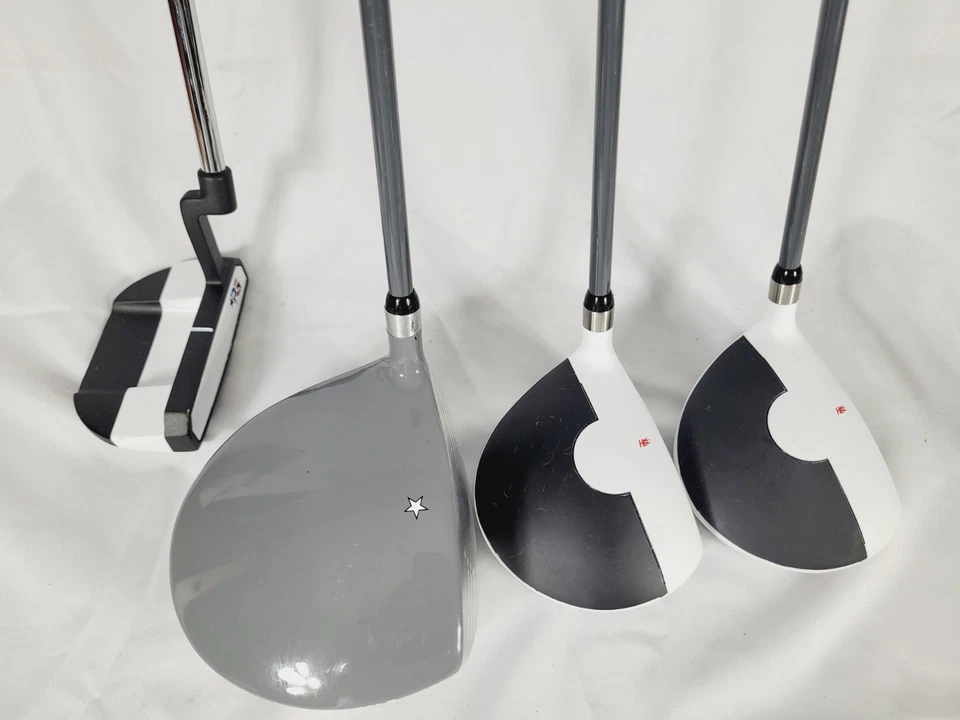 4 Right Hand Patriot Golf Clubs Regular Flex Driver, 3 n 5 Fairway Wood n Putter - Image 3 of 4
