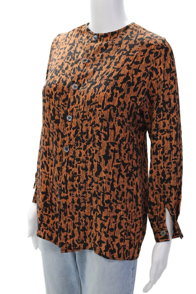 Valentino женщин напечатано ворота кнопка назад длинным рукавом коричневый размер 42/8 - Изображение 2 из 4