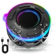Portable Bluetooth Shower Speaker with Led Light,Waterproof Speaker Loud Soun...