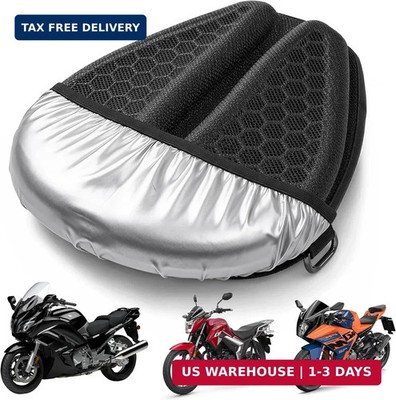 Hexrider Motorcycle Seat Cushion, 3D Honeycomb Cooling Gel Pad for Long Rides, U