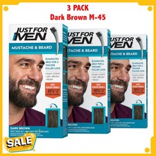 Just For Men M-45 DARK BROWN Mustache Beard Brush In 3 pack Blue