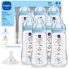 Easy Active Baby Bottle 4 Pack, 11oz, BPA Free, Fast Flow Silicone Nipple, An...