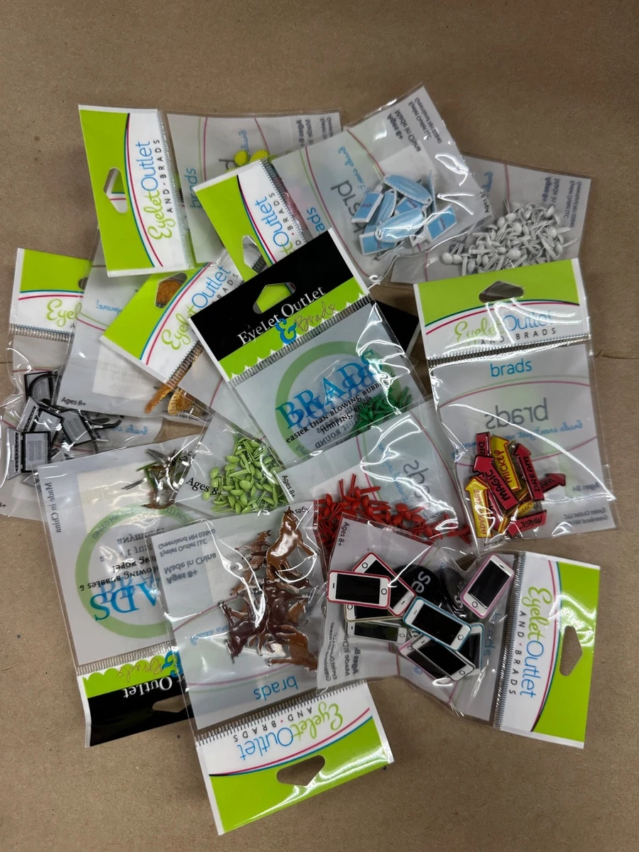 100 Brads Ronds Transparents Cristal 10mm Argent - Pour Scrapbooking Et Artisanat - Neuf