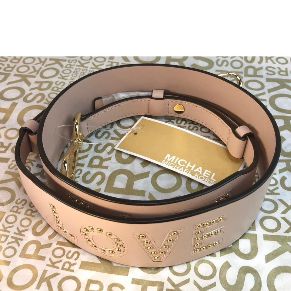 Michael Kors Blush Pink Leather Adjustable Guitar Strap with Gold Hardware Michael Kors Leather Guitar Strap Purse Strap Floral  main image 4
