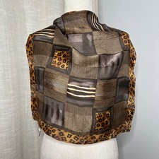 Vintage Jones New York Animal Print Scarf Square 100 Silk Cheetah 19.5" x 19"