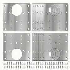 12PCS Upgraded Cabinet Hinge Repair Plate Kit Durable Door Hinge Mounting Pla...