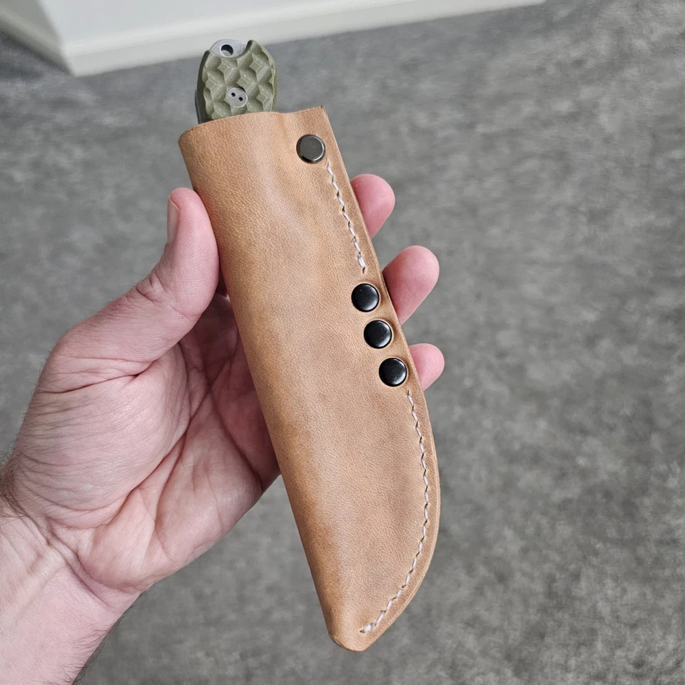 Funda de cuchillo de cuero hecha a mano para Bradford Guardian 3 funda de hoja fija Foto 3 de 4