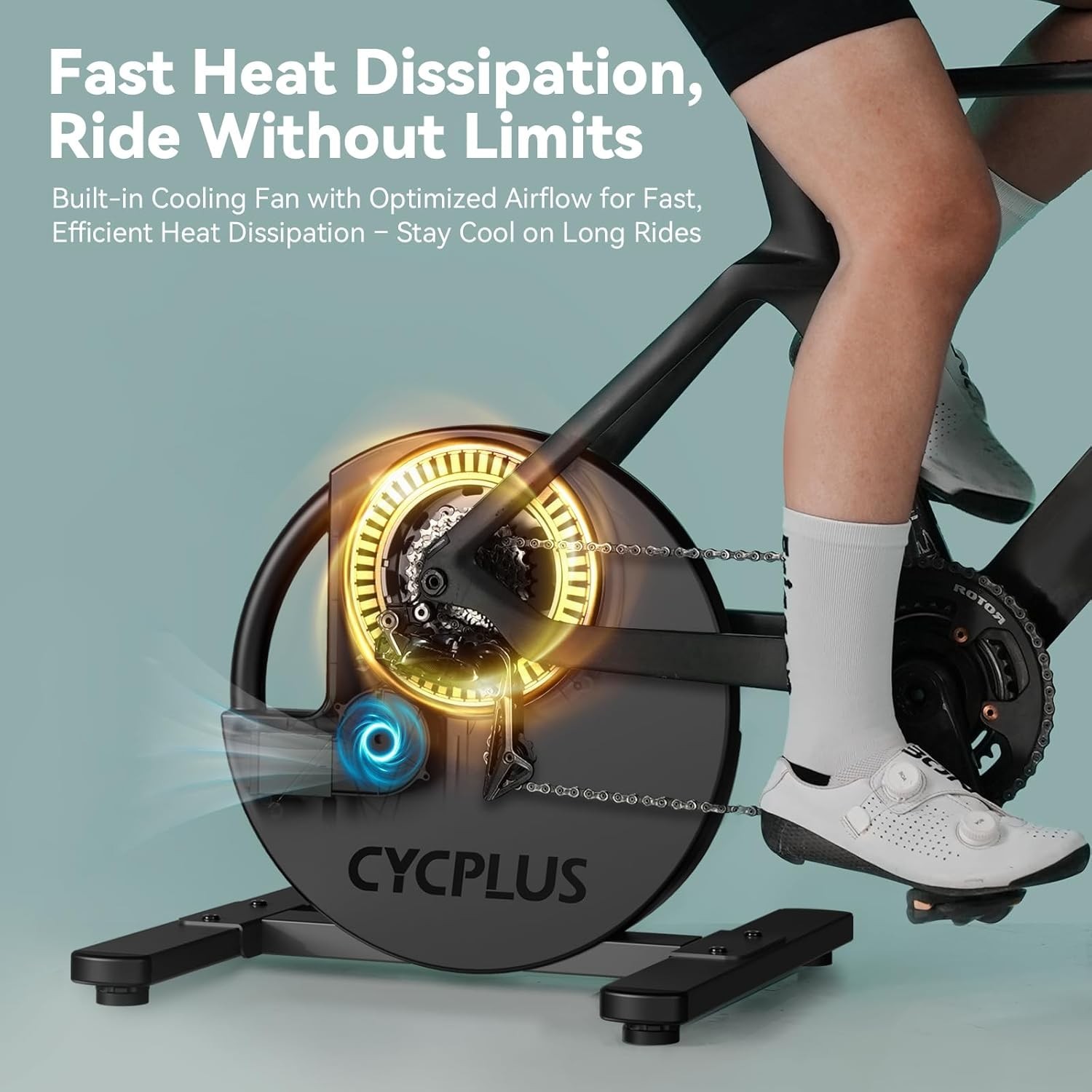CYCPLUS R200 Smart Bike Trainer 2200W Indoor Direct Drive ANT+ BLE, no ...