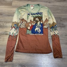 Vintage 60  s 70  s French Le Caberet nylon long sleeve shirt size XXS XS Rare