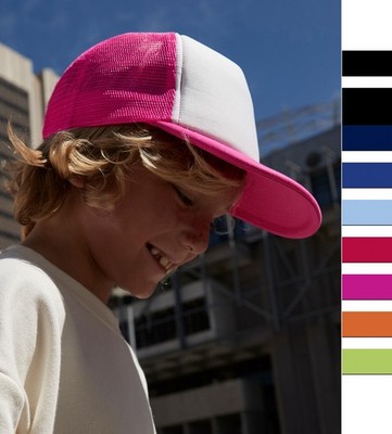 10 Stück Set Beechfield Kinder Trucker Cap Mütze Retro-Look Vintage Snapback B64