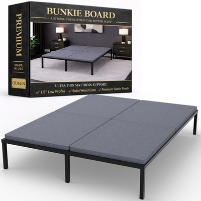 Continental Sleep, 1.5'' Solid Surface Wood Bunkie Board Queen Size Bed Frames
