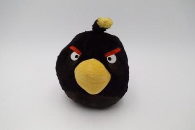 Angry Birds Bomb Black Bird Plush 5  Rovio 2010 Soft Toy Stuffed Animal
