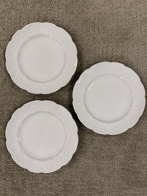 Vintage France Dansk Ivy White Embossed 6 3/8  Bread & Butter Plate Porcelain