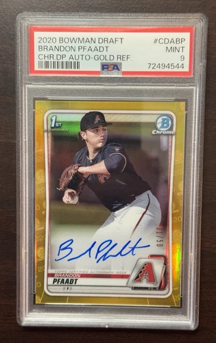 2020 Bowman Chrome 1st Brandon Pfaadt True GOLD Auto Mint PSA 9.  #/50