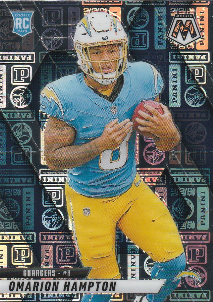 2025 Panini Mosaic Prizm Chargers Omarion Hampton RC /149 Silver Knight #335