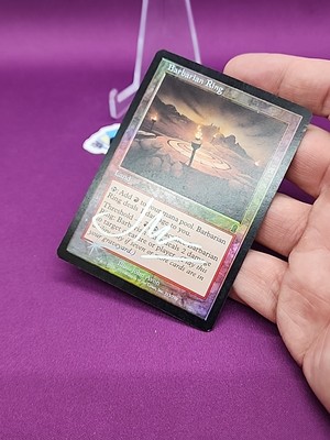 MTG Foil Barbarian Ring Signed John Avon Odyssey Silver Signature