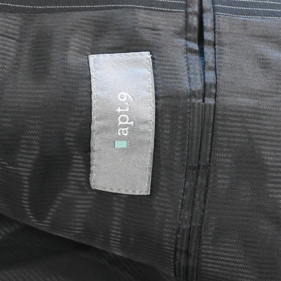 Apt. 9 42R 36x30 黑色条纹羊毛男式夹克外套 — 第 4/4 张图片