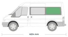 Nearside/Left Rear Side Fixed Window Ford Transit 2000-2013 SWB Dark Tint