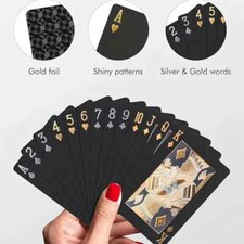 2 Decks Black Poker Playing Cards Plastic Wat...