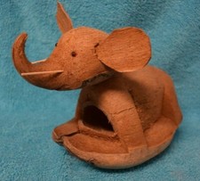 Coconut Hand Carved ELEPHANT Figurine