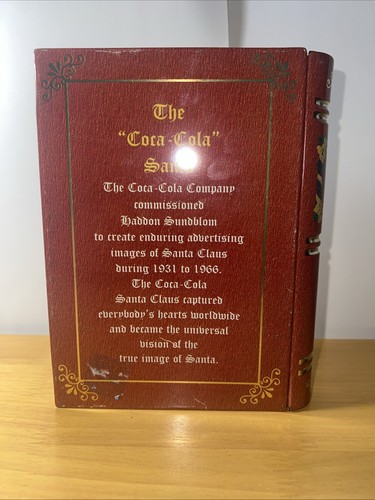 retro Haddon Sundbloom Santa Claus Tin picture Coca Cola Tin book shaped 6x8x1.5 - Picture 4 of 8