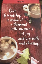 Merry Christmas, Our Friendship, Cups Of Hot Coco, Greeting Card