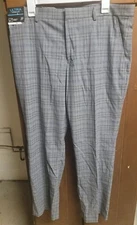 J. Ferrar Men's Ultra Comfort Slim Dress Pants, Gray Plaid, 36W X 30L, NEW!!!