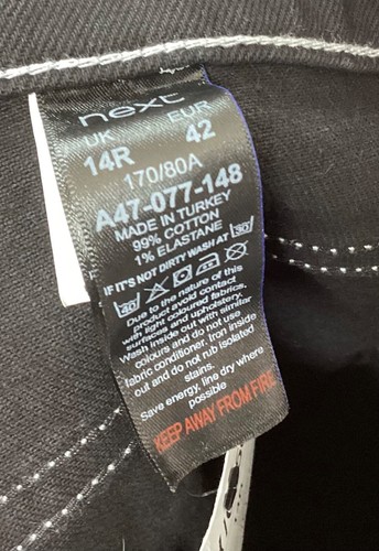 BNWT Ladies Next STRAIGHT HIGH RISE Black Jeans Size 14 R (434J) - Picture 6 of 9