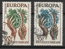 Timbres FRANCE - 1122 - 1123 - Oblitérés - 1957 - Europa