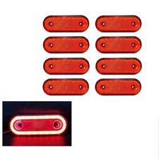 Red Side 20 LED Rear Tail Marker Lights Oval 12V Neon Trailer Truck Lorry Lamp