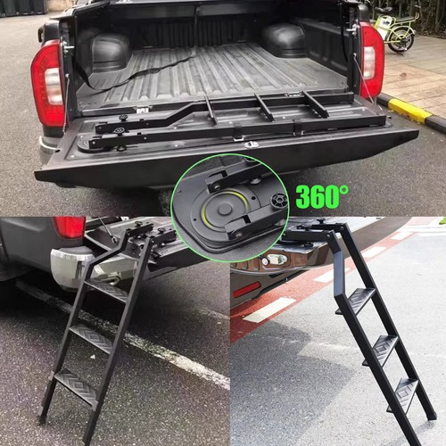 360° Rotated Foldable Tailgate Ladder Step For Ford Ranger 2015-2018 T7 PX2 MK2 - Picture 3 of 13