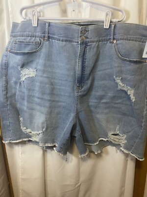 Fashion to figure plus size 28 blue jean shorts new with tags distress