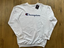 NWT Champion Script Fleece White Crew Sweatshirt Men's Size Big Tall XLT