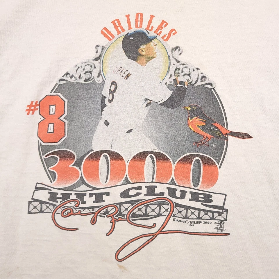 Camiseta De Colección Baltimore Orioles MLB #8 Cal Ripken Jr. Para Hombres XL 3000 Éxitos Carrera EE. UU. Foto 4 de 4