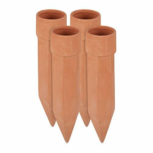 Relaxdays Set 4 Coni Irrigatori Piante: Irrigazione a Goccia in Terracotta