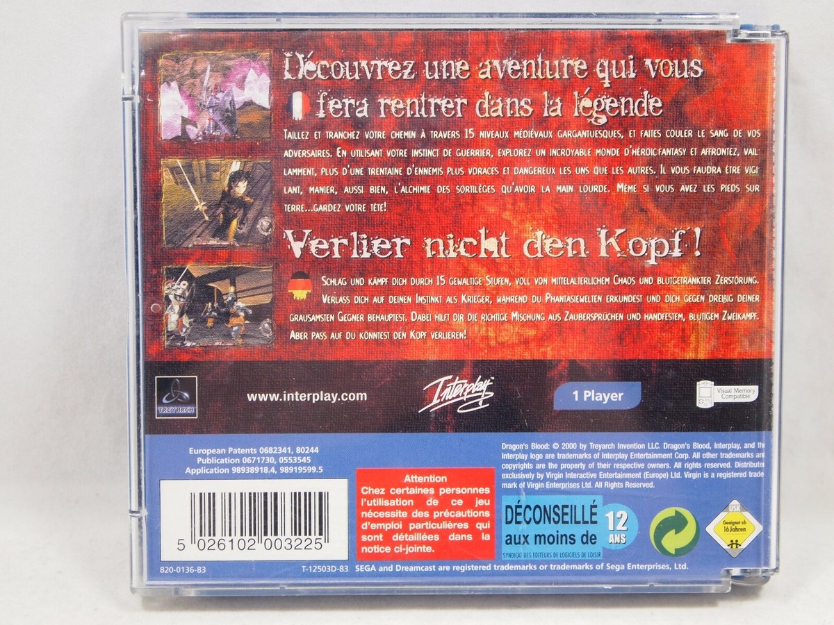 Dragons Blood Sur Sega Dreamcast – Version PAL Complète (TBE)