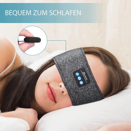 Drahtlose Musik Bluetooth Kopfbügel Sport Kopfhörer Augenmaske für Schlaf Arbeit - Bild 8 von 17