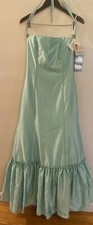 Jessica McClintock Dress Vtg 80s Gunne Sax Apple Green Ruffle 11/12 USA Made