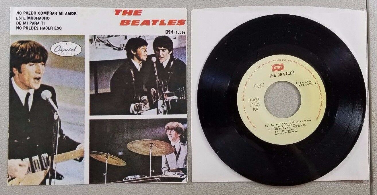 BEATLES FROM ME TO YOU VINTAGE MEXICAN EP 45 RECORD RE13