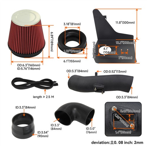 Reusable Cold Air Intake Kit +Heat Shield for Chevrolet Camaro 3.6L V6 2012-2015 - Picture 5 of 8