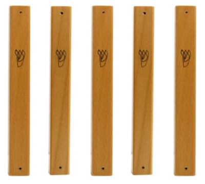 Classic Elegant Wood Mezuzah Case - 5 PACK - For 12cm / 5'' Scroll - Mezuza