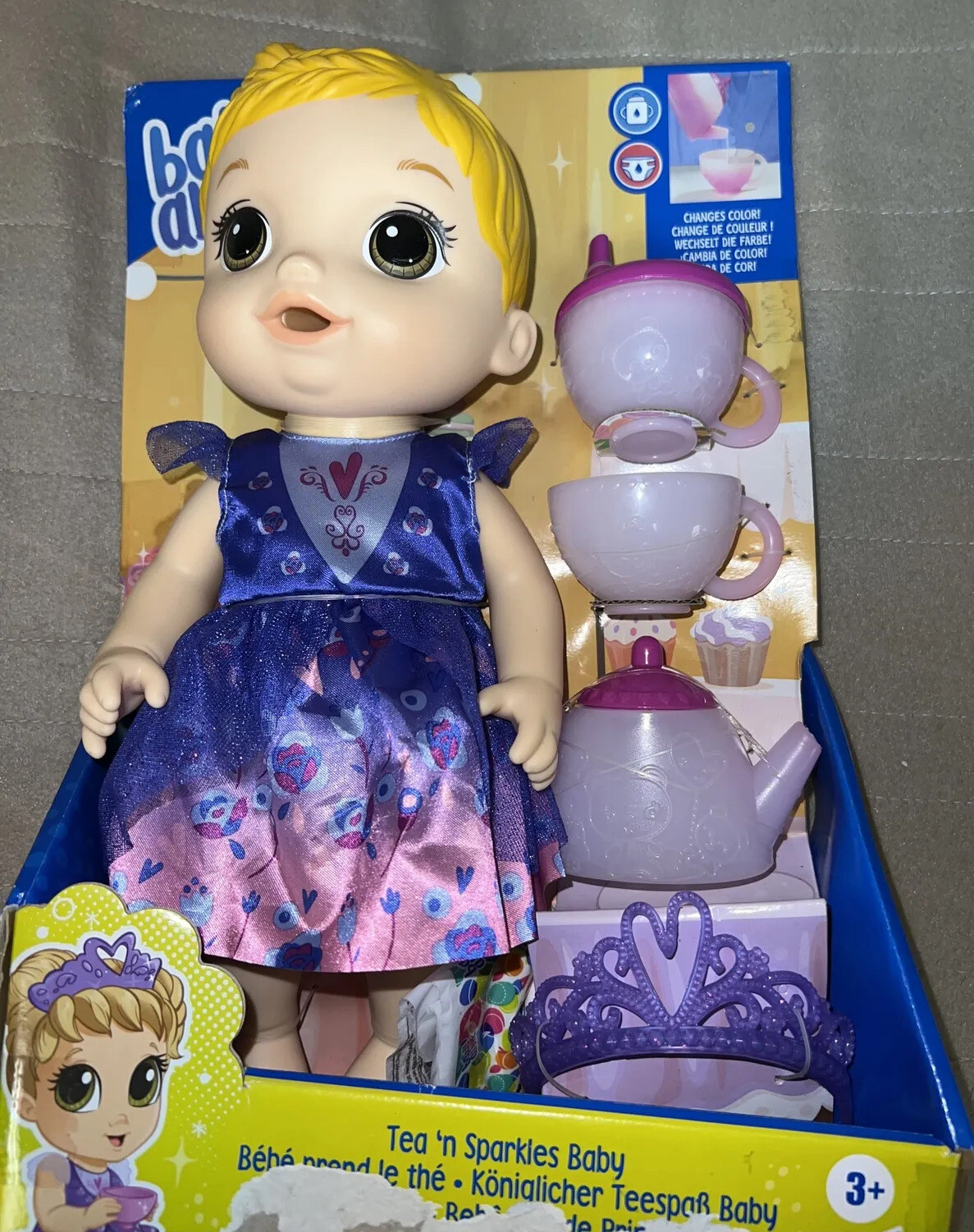 Hasbro Baby Alive Tea n Sparkles Baby Doll, ColorChanging Tea Set (Damage Box) eBay