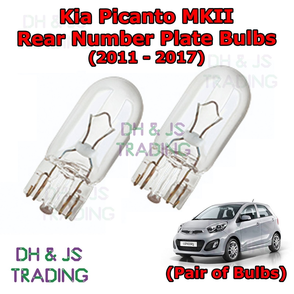 For Kia Picanto Rear Number Plate Bulbs Reg Plate Bulb Light