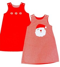 Christmas Santa applique reversible jumper dress 6/7 vintage