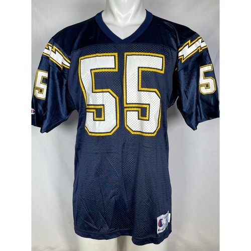 Junior Seau #55 San Diego Chargers NFL Champion Blue Jersey Men's LARGE 44 - Picture 5 of 9