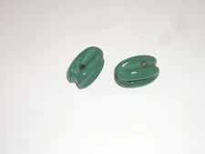 WORKMAN EGS1 SMALL GREEN CERAMIC EGG SHELL ANTENNA END INSULATOR 2PC PAIR