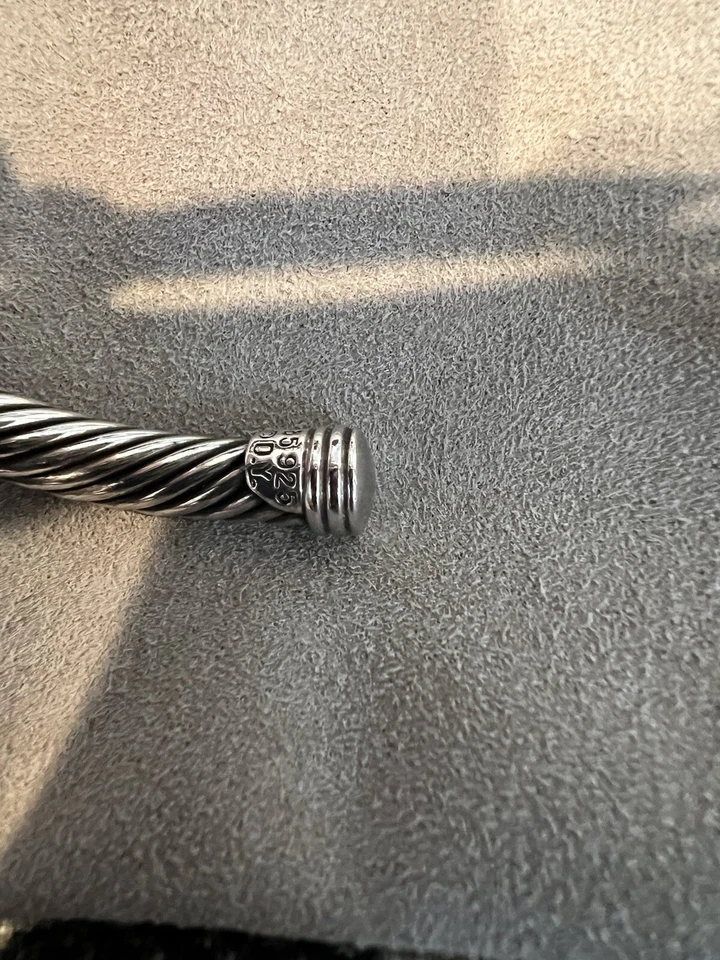 David Yurman Sterling Silver Gold Classic Cuff Bracelet - Image 3 of 4